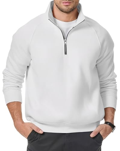 Image of AUSK Mens Sweatshirt with Neck Zipper || Full Sleeve Polo Collar Jacket for Winter wear Fleece Fabric Sweatshirt for Man