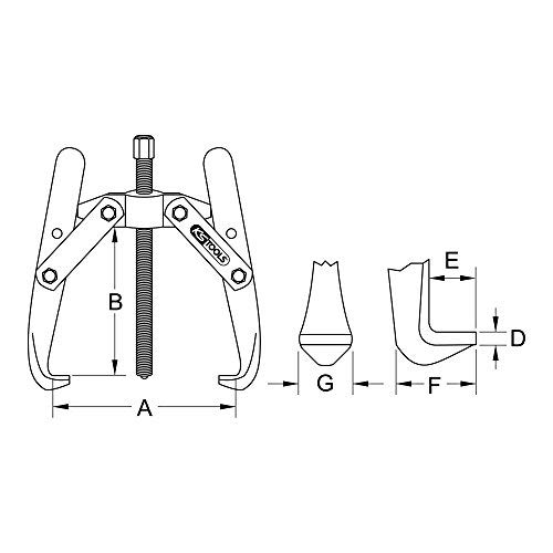 KS Tools 50-350mm 2-Leg Puller - Image 2