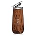 BrüMate 12oz Insulated Champagne Flute With Flip-Top Lid - Made With Vacuum Insulated Stainless Steel (Walnut)