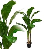 Bananenpalme 180 cm Künstlich wie echt Bananenbaum Kunstpflanze Kunstpalme