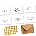 Ohuhu Assorted Thank You Cards, 48 Pack Thank U Greeting Cards Folded Thank You Note Cards of 6 Designs W/ 48 Brown Kraft Paper Envelopes and 48 Pcs Stickers for Wedding, Graduation, Baby Shower