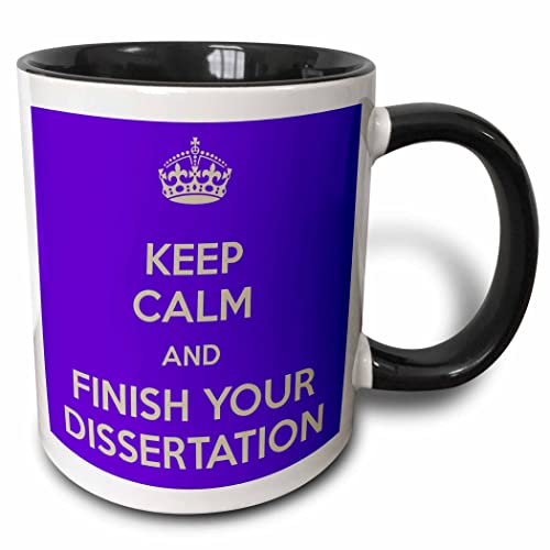 3dRose Keep calm & finish your dissertation. Purple 11oz Two-Tone Black Mug