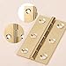 4 Pcs 2 Inch Brass Cabinet Hinges, Mini Gold Small Hinges for Crafts Small Bifold Gold Door Hinge with Mouting Screws for Jewelry Chest Wood Box Cupboard