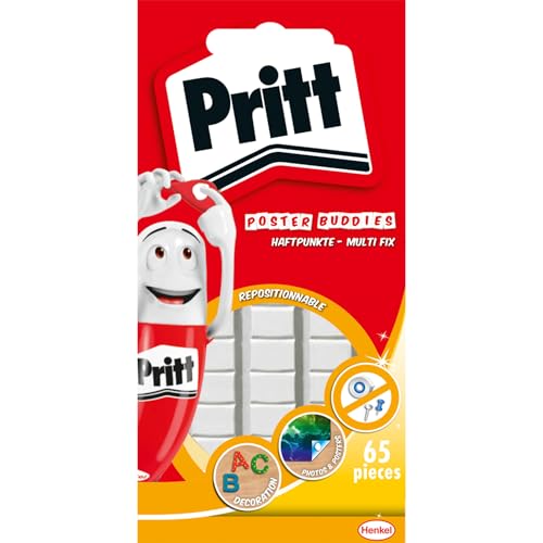 Pritt Multi-Fix Haftpunkte 130 Stück, Universal Multi-Tack-Klebepads, wieder ablösbar, saubere Handhabung, wiederverwendbar, Lösemittelfrei