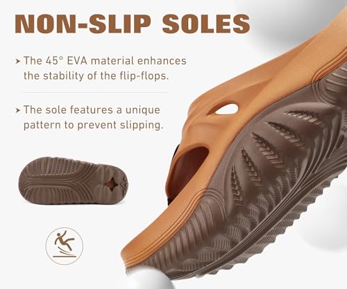 Image of COFACE Men Orthopedic Footbed Flip Flops Fabric Toe Post Beach Sandals Size 7-15