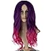 Miss U Hair Women Synthetic Long Wavy Purple Mixed Pink Cosplay Costume Wig C139