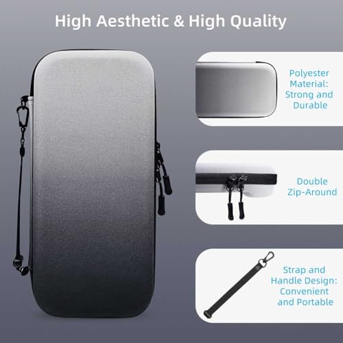 Opatiny Bolsa de almacenamiento protectora impermeable de EVA para consola Nintendo Switch 2 y accesorios, funda de viaje portátil grande