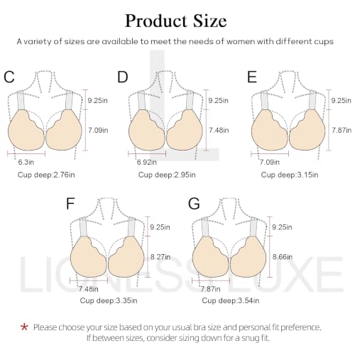 Image of Invisible Lift Sticky Bra for Large Breasts - Women's Seamless Backless Strapless Push Up Adhesive Silicone Bra