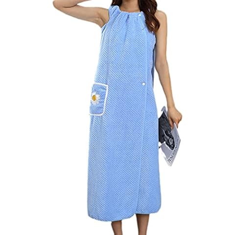 XUSAI Women's Daisy Print Fleece Bathrobe Cover