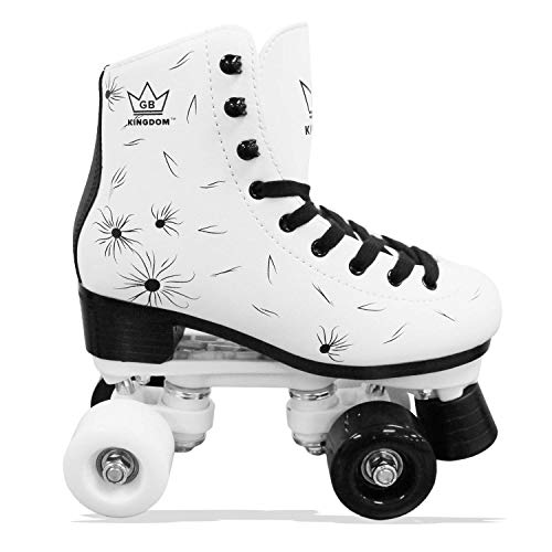 Kingdom GB Patines de Ruedas Venus Quad Wheels los niños Blanco/Negro tamaño 33 EU