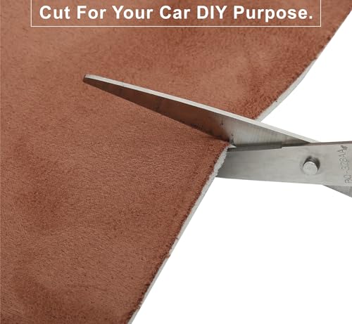 Tissu ciel de toit voiture daim marron 215x152cm doublé mousse de protection - 3