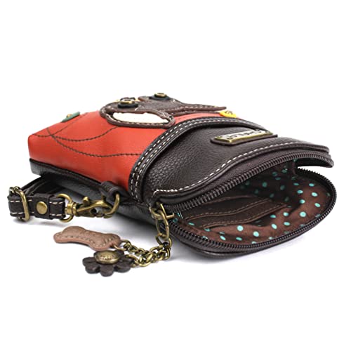 Image of CHALA Dog Collection Cell Phone Crossbody Purse-Women PU Leather /Canvas Multicolor Handbag with Adjustable Strap