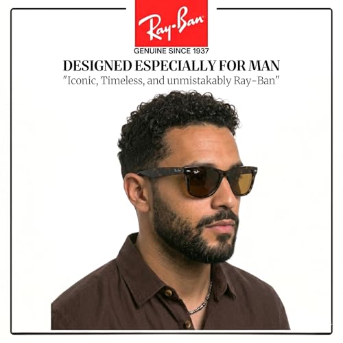 Image of Ray-Ban RB4105 WAYFARER FOLDING CLASSIC Square Shape Sunglasses for Men with Official Eyewear Kit