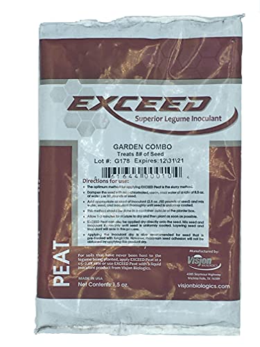 Exceed Pea and Bean Inoculant - Nitrogen for Peas and Beans - Garden Combo - Treats 8 Pounds of Seed - (1.5 OZ)