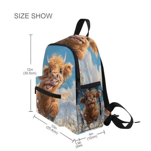 Cow Flowers Toddler Backpack Kindergarten Preschool Backpack for Boys Girls Toddler Bookbag3