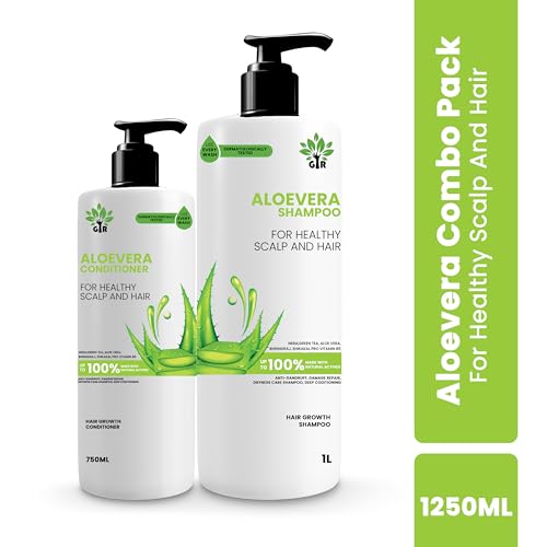 Image of GIR Aloe Vera Shampoo - 1L & Conditioner - 750 ML- for Silky Smooth Hair & Scalp Nourishment - Combo Pack