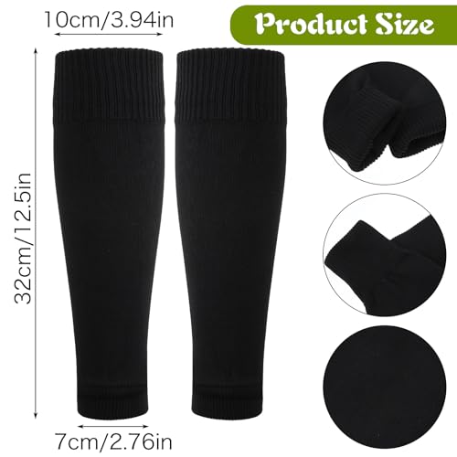 3 Pairs Soccer Leg Sleeves Kid Soccer Sleeve Socks Sock Pre-Cut Soccers Sleeves Athletic Socks for Youth Boys Girls Men Women Football Baseball Softball Rugby Festival Gifts 12.5 Inch Black Nylon2