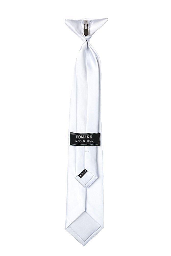 FOMANN Mens Clip on Ties Solid Uniform Clip-on Neck Ties for Police and Security Pullaway Clip Ties