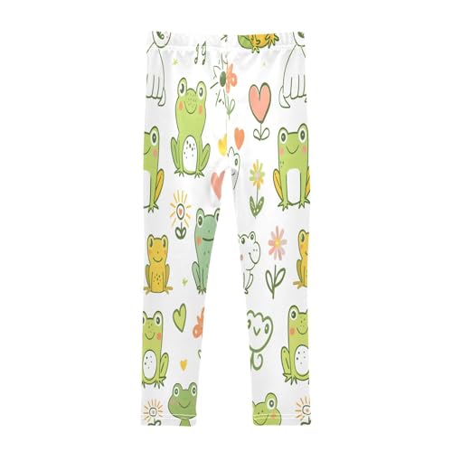 Toddler Girls Leggings Printed Yoga Pants Leggings Cute Frog Line Hand Drawn for Kids2