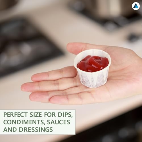 NationwidePaper 250 x Paper Souffle Cups 2oz Disposable Waxed Paper Ramekin, Sauce Pots, Condiment Pots, Sauce Dipping Pots, (60ml)