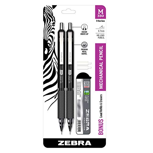 Zebra Pen STEEL M-350 Black Mechanical Pencil, 0.7mm, Medium Point 2-Pack by Zebra Pen - Used condition - US$5.85
