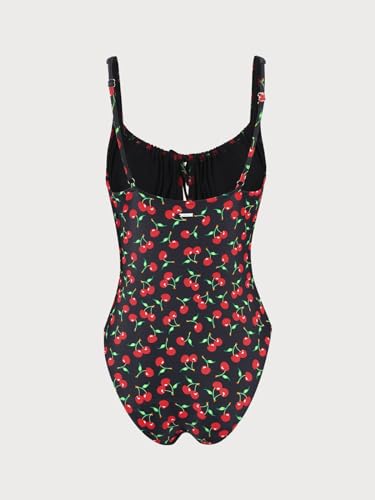 Image of BERLOOK Womens One Piece Swimsuits Floral Push Up Bathing Suit Sexy Tie Slimming Swimsuits for Women Swimwear