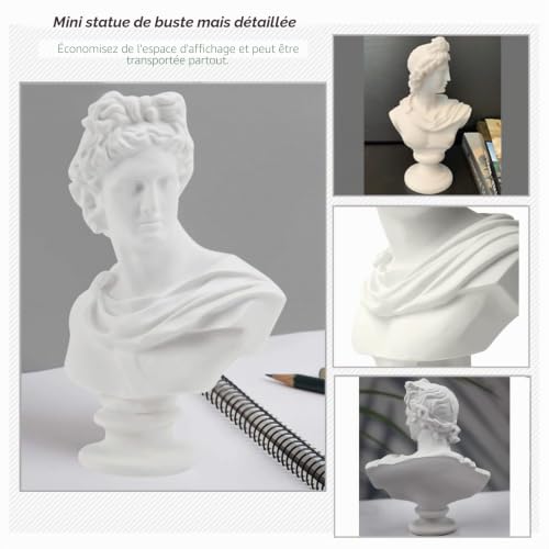 Buste Apollon 15 cm en Résine, Déco & Modèle Art YiYFiT