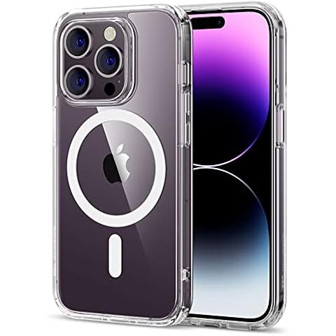 ESR Classic Hybrid Magnetic Case with HaloLock, Compatible with iPhone 14 Pro Case, Compatible with MagSafe, Shockproof Military-Grade Protection, Scratch-Resistant Back, Clear Cover