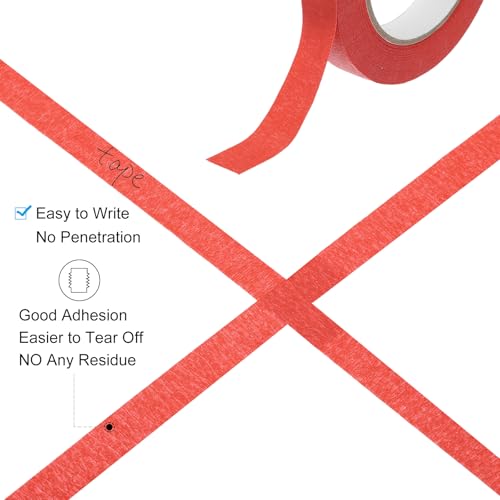 Image of PATIKIL Masking Tape 0.8 Inch x 55 Yard, 3 Roll General Purpose Adhesive Painting Tape Painters Tape for Arts Crafts Label, Red
