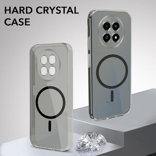 Image of Jkobi Lifetime Anti-Yellow MagSafe Compatible Clear Back Cover Case for Realme Narzo 70x 5G (Sleek Hard Crystal | Shockproof and Camera Protection)