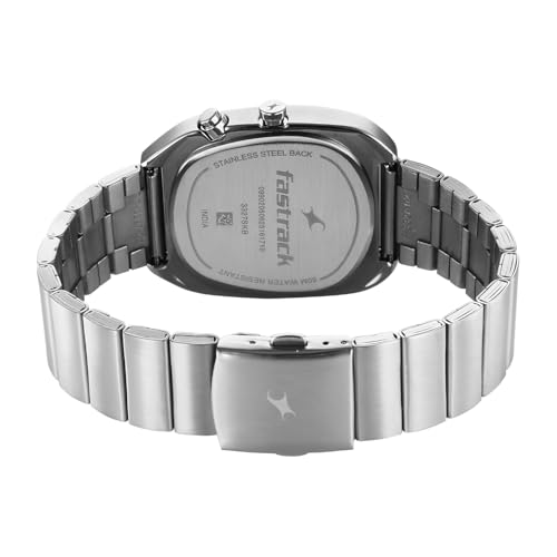 Image of Fastrack Cosmic Tribe Quartz Green Shaped Dial Men's Watch | Stainless Steel Strap Material | Watches for Men Analog - 3327SM01