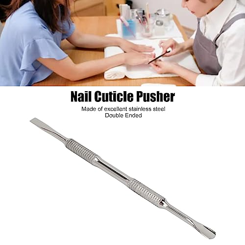 Empurrador de Cutícula de Aço Inoxidável e Limpador de Unhas de Colher, Ferramenta de Manicure e Ped