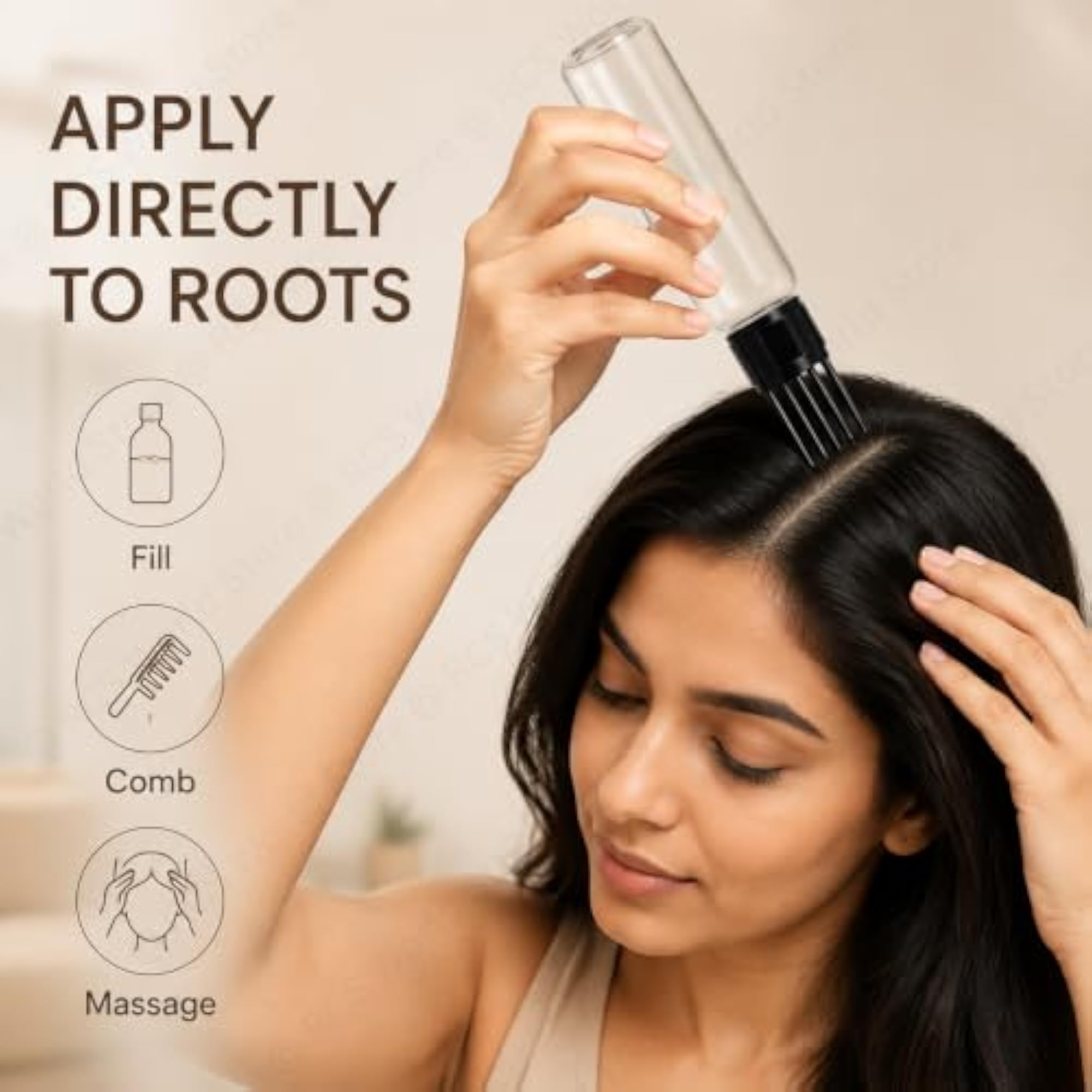 Hair Root Oil Applicator Bottles with Comb, 2Pcs