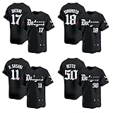 [LAXIDAI] 2025年 ドジャース 野球ユニフォーム ブラック 限定版 2年連続優勝 佐々木朗希 大谷翔平 山本由伸 ベッツ 野球 男女兼用 練習着 記念シャツ レプリカ 非公式 (3XL,50番) [並行輸入品]