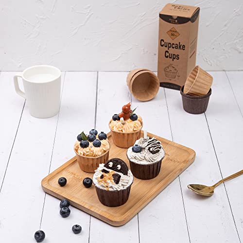 Bake Choice 50Pcs Natural Cupcake Baking Cups, Heavy Duty Parchment Paper Cupcake Liners 3.5Oz For Muffin thumb #4