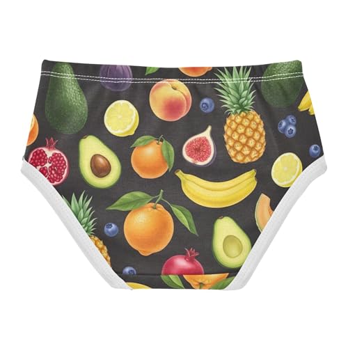 Toddler Underwear Floral 2t Cotton Cute Panties Girl Pattern Undies Kids Briefs Painted Fruits Bananas Oranges2