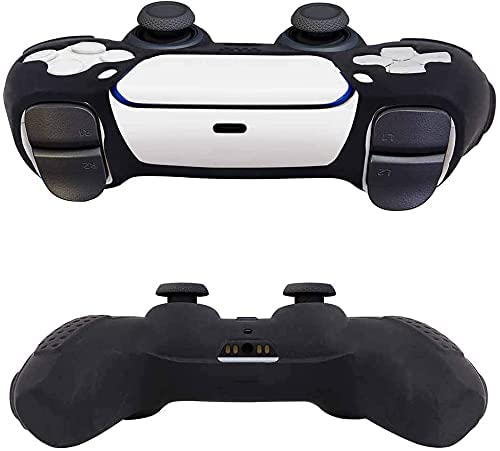 A capa protetora de silicone TwiHill é adequada para PS5, acessórios PS5 antiderrapantes (Preto - 1