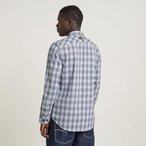 G-STAR Men's Marine Slim Long Sleeve Shirt Mehrfarben (Imperial Blue Liam Check D24963-D531-G296) M – Ansicht 2