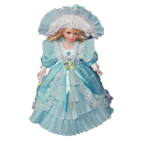 Luzhengyang Elegant 40cm Victorian Porcelain Lady Doll with Display Stand