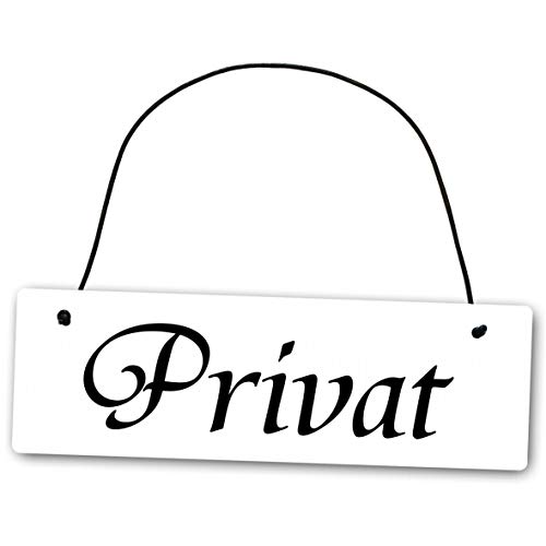 Homeyourself Metallschild Privat 25 x 8 cm aus Alu Verbund (Alu, Kunststoff) für In- und Outdoor Deko Schild Dekoschild Wandschild außen und innen