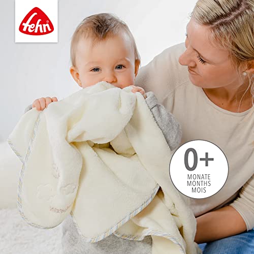 Fehn Kuscheldecke Schaf - Kuschelige Schmusedecke als Babydecke - Schmusetuch & Krabbeldecke für Kinderwagen und Babyschale - optimales Schnuffeltuch und Erstlingsdecke - Für Babys ab 0+ Monaten