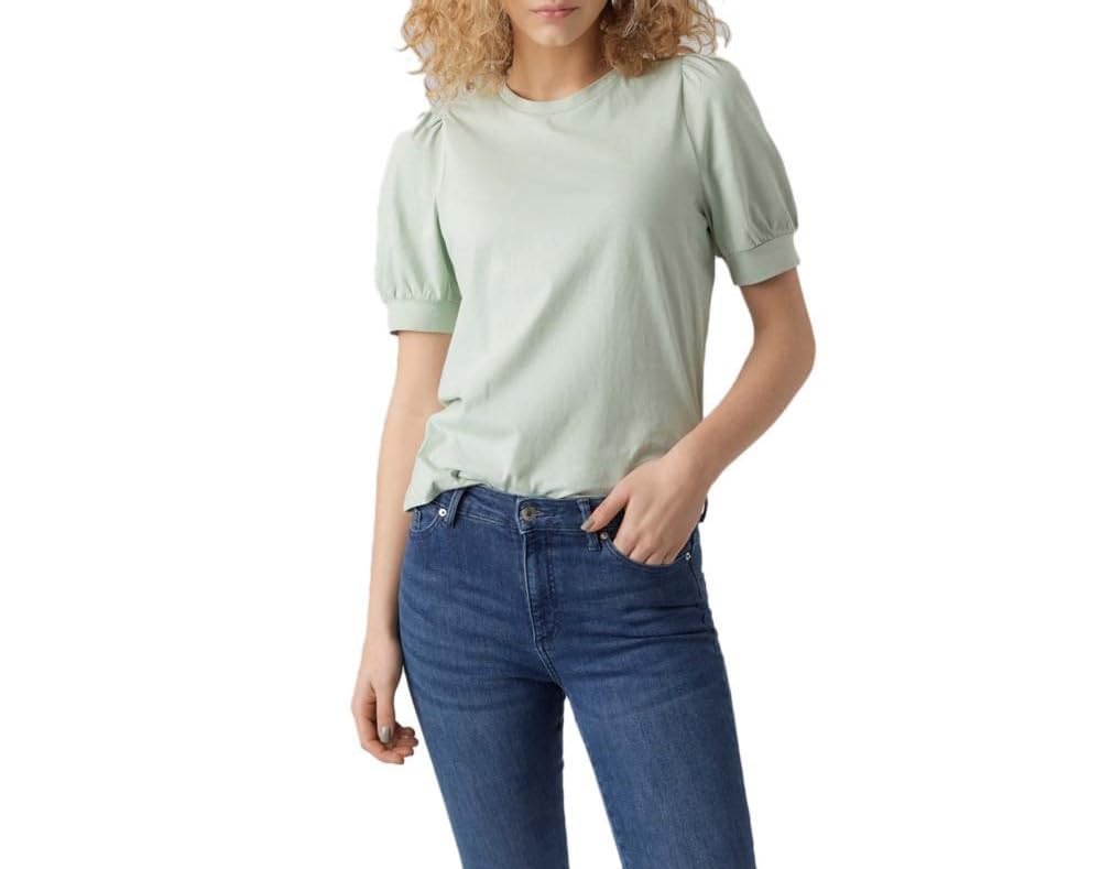 Vero Moda Vmkerry VMA Jrs Noos-Camiseta de Manga Corta con Cuello Redondo Mujer