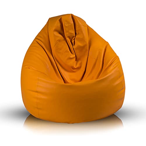 Ecopuf Fuzzy - Puf de piel sintética con doble cremallera, antipérdidas, 80 x 110 cm