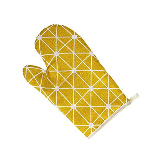 Preisvergleich Produktbild Pingrog Ofen Dicker Handschuhe Rutschfeste Isolierung Handschuhe Küche Ofen Handschuhe Unikat Baumwolle Hitzebeständig Backen Werkzeuge Isolierte Handschuhe Dunkelgrau (Color : Gelb, Size : Size)
