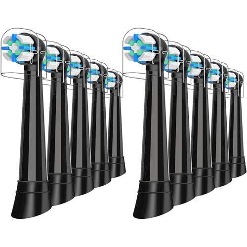 iO Brush Heads Compatible with Oral B iO Toothbrush Head, for Oral B iO 2 3 4 5 6 7 8 9 10 Series Electric Toothbrushes, Deeper Plaque Removal, Black, 10 Pack