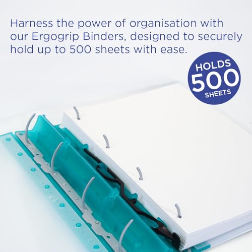 Exacompta Guildhall Ergogrip Binder, 4 Ringe, A4, extra breit, Smaragdgrün, 1 Stück