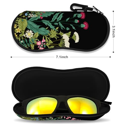 Image of Sunglasses Soft Case, Ultra Light Portable Neoprene Zipper Glasses Case for Men Women