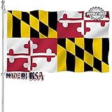 Maryland Flag 3x5 Outdoor Double Sided Heavy Duty MD State Flag for Maryland 3 Ply Thick Nylon Mater