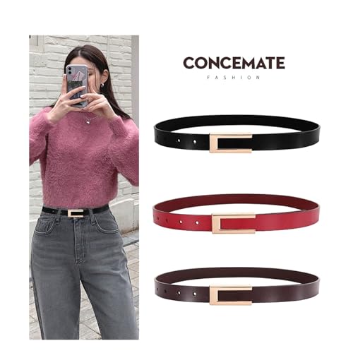 Belts for women, Waist Belt Women's Waist Belts Retro Pure Cowhide Belts Needleless Dress Belt Women's Casual Fashion Simple(Coffee)2