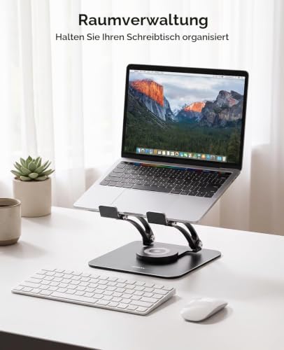 Nulaxy 360° Drehbarer Laptop Ständer, Notebook Halterung für Schreibtisch – Ansicht 8